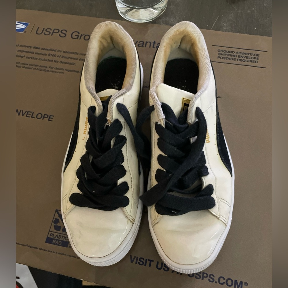 Puma Classic White and Black Sneakers